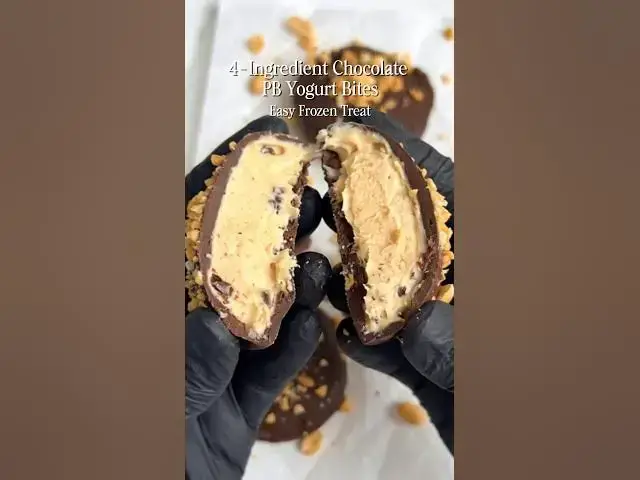 Video thumbnail for 4-Ingredient Chocolate Peanut Butter Yogurt Bites | No Bake & Delicious #easyrecipe