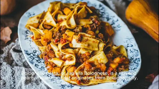 'Video thumbnail for Bolognese pasta'