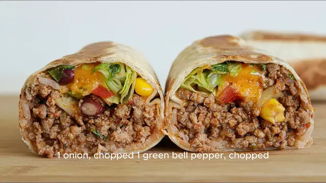 Video thumbnail for beef burrito recipe
