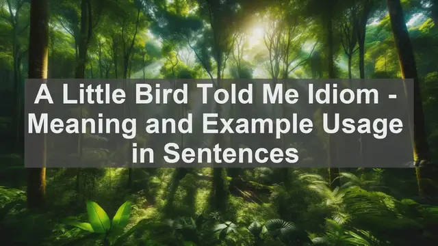 Video thumbnail for "A Little Bird Told Me" Idiom: Meaning and Usage in Sentences