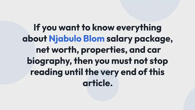 Video thumbnail for Njabulo Blom Salary Per Month in Rands & Net Worth: