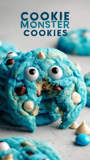 Video thumbnail for Cookie Monster Cookies (Soft Bakery-Style Blue Cookies)