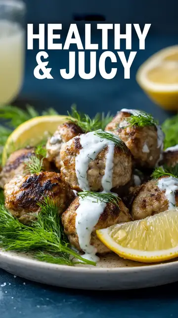 Video thumbnail for Greek Turkey Meatballs with Tzatziki (Healthy Mediterranean Dinner)