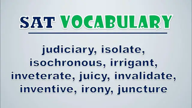 Video thumbnail for SAT Vocabulary: Judiciary, Isolate, Isochronous, Irrigant, Inveterate, Juicy, Invalidate, Inventive