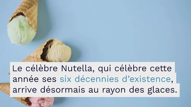 Video thumbnail for Le groupe Ferrero annonce le lancement de sa première glace Nutella !