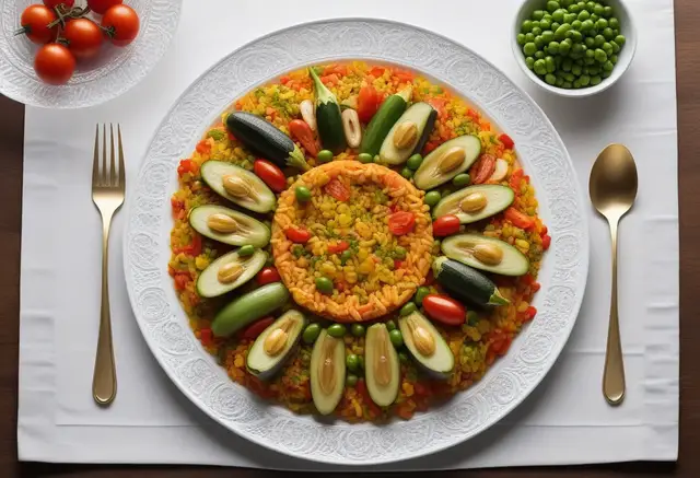 Video thumbnail for Organic Vegetable Paella Recipe