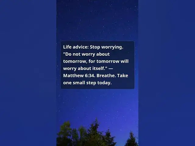 Video thumbnail for Life Advice from Matthew 6:34 — Stop Worrying, Start Breathing