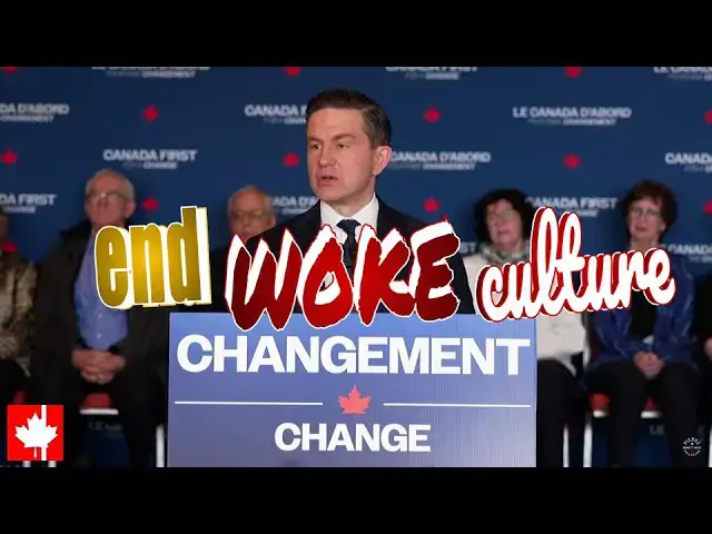 'Video thumbnail for Get back to Canadian values! Poilievre vows to end woke culture in the public service & the military'