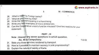 Video thumbnail for 11th Commerce Second Revision 2019 - Question Paper (Tirunelveli District) | (English Medium)