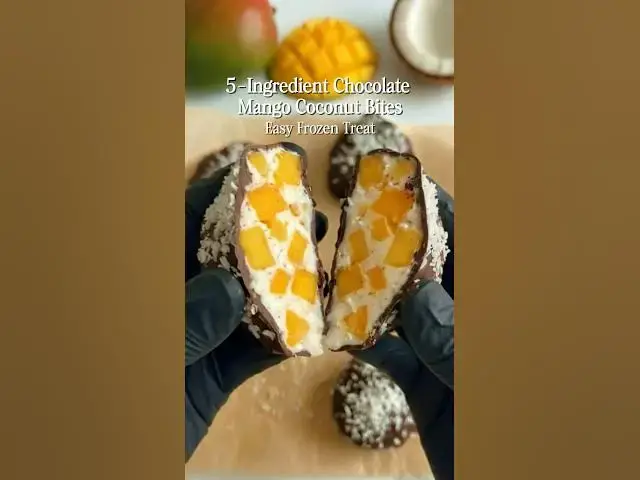 Video thumbnail for 5-Ingredient Chocolate Mango Coconut Bites | No Bake & Refreshing #easyrecipe
