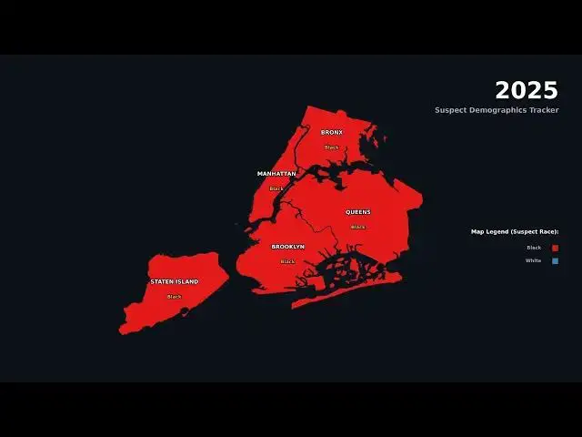 Video thumbnail for NYPD Suspect Race Data by NYC Borough, 2006 to 2025, Mapped
