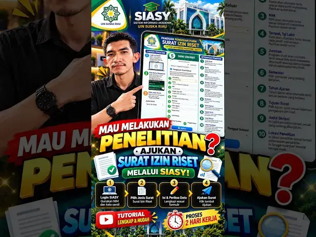 Video thumbnail for Mau Penelitian? Begini Cara Ajukan Surat Izin Riset di SIASY!