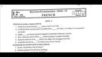 Video thumbnail for 12th French First Revision 2019 - Question Paper (Chennai District) | Team Aspirants