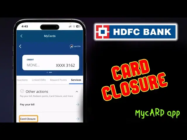Video thumbnail for 💥Close HDFC Bank credit card In Simple Clicks Using New MyCard App - Card Cancellation Online