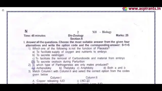 Video thumbnail for 12th Bio-Zoology First Mid Term Question Paper 2019-20 | Namakkal District | English Medium