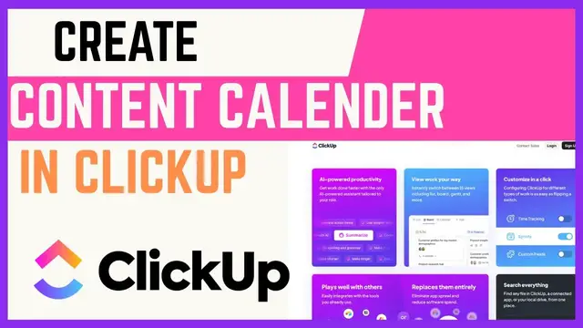 Video thumbnail for How To Create Content Calendar In ClickUp