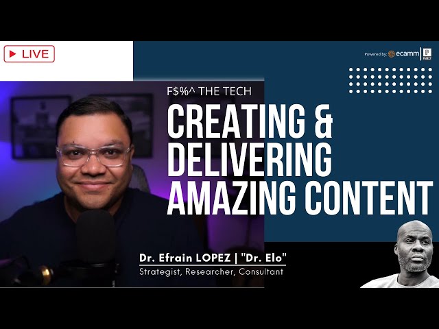 Video thumbnail for Creating and Delivering AMAZING Content w/ @DrELO