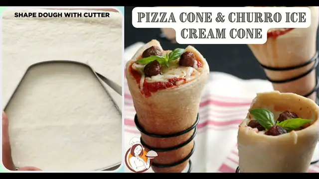 Video thumbnail for Pizza Cone _ Churro Ice Cream Cone