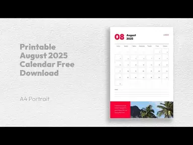 'Video thumbnail for August 2025 Calendar PowerPoint Template Free Download'