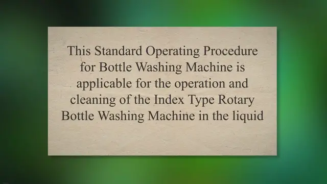 Video thumbnail for SOP for Index Type Rotary Bottle Washing Machine