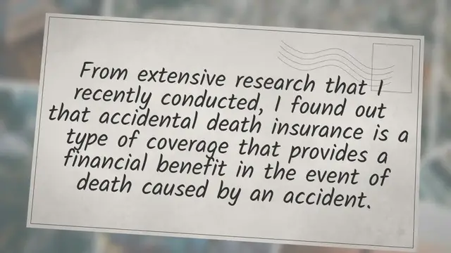 'Video thumbnail for What is Accidental death insurance policy?'
