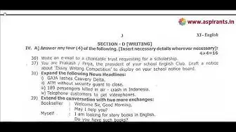 Video thumbnail for 11th English Half Yearly Question Paper 2018 - 19 | Team Aspirants