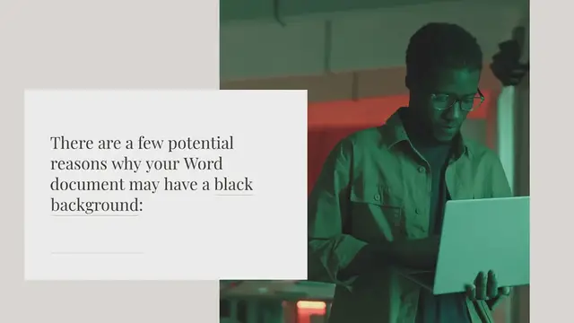 Video thumbnail for Why is my background black on my Word document?