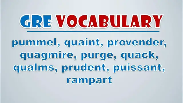 Video thumbnail for GRE Vocabulary: Pummel, Quaint, Provender, Quagmire, Purge, Quack, Qualms, Prudent, Puissant