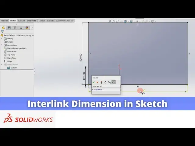 'Video thumbnail for Interlink Dimension in Sketch | SolidWorks Tutorial | SolidWorks Modeling |'