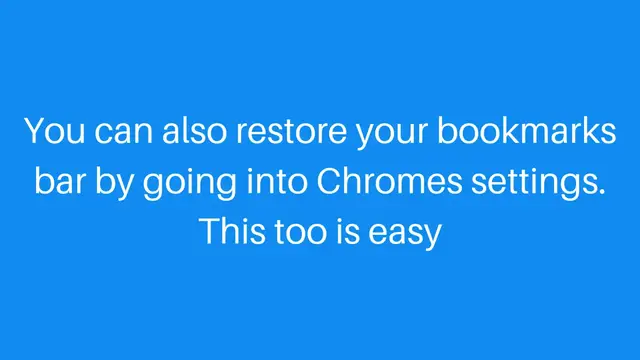 Video thumbnail for How to Restore a Hidden Google Chrome Bookmarks bar