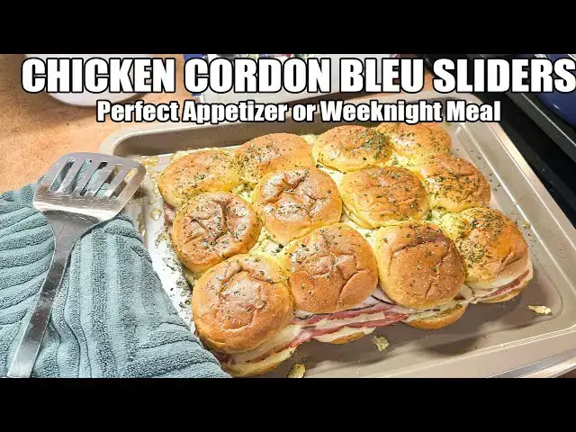 'Video thumbnail for Chicken CORDON BLEU SLIDERS Appetizer or Easy Weeknight Meal'