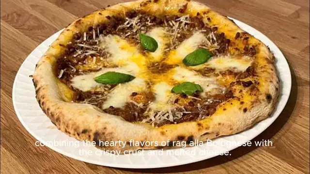 'Video thumbnail for Bolognese pizza recipe'