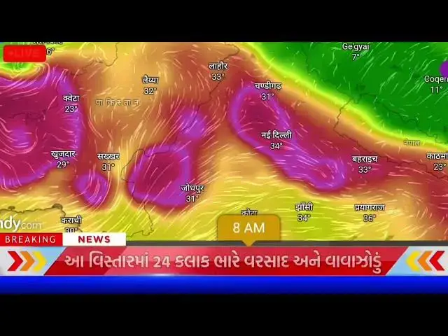 Video thumbnail for હવામાન વિભાગ (IMD) ની તાજેતરની આગાહી મુજબ આગામી 24–48 કલાકમાં ગુજરાતના અનેક વિસ્તારોમાં હળવાથી