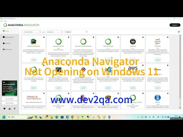 Video thumbnail for How to Fix Anaconda Navigator Not Opening on Windows 11