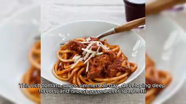 Video thumbnail for Slow Cooker Sunday Sauce on Spaghetti Recipe