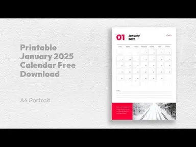 'Video thumbnail for January 2025 Monthly Calendar PowerPoint Template Free Download by mslides'
