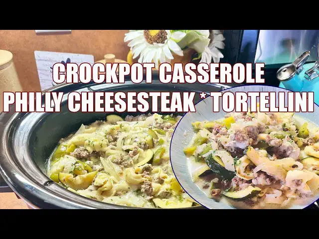 Video thumbnail for CROCKPOT PHILLY CHEESESTEAK & TORTELLINI CASSEROLE
