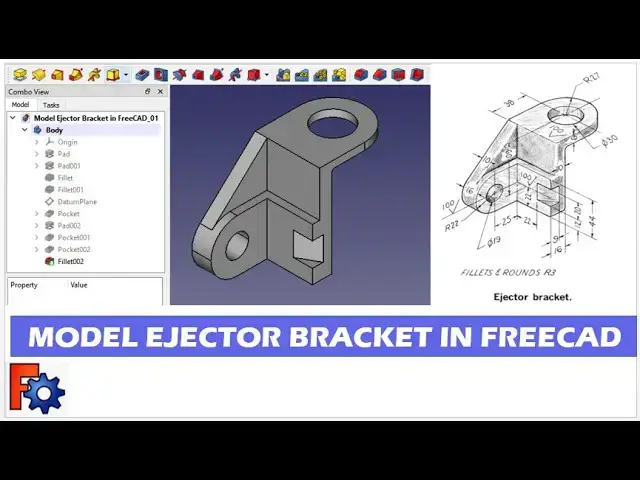 'Video thumbnail for Model Ejector Bracket in FreeCAD| FreeCAD Tutorial | FreeCAD Modeling | Mechnexus |'