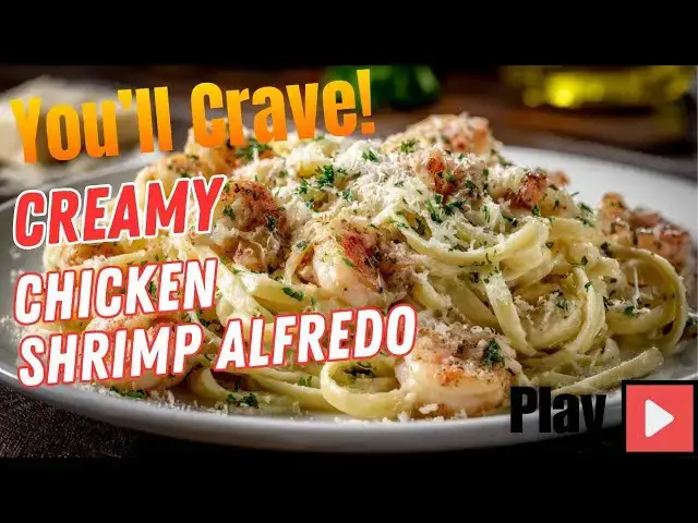 Video thumbnail for Creamy Chicken and Shrimp Alfredo Recipe | Easy One-Pan Pasta Dinner