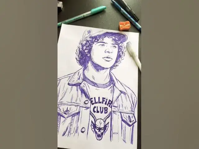 Video thumbnail for Dustin Art with Pen 🖊️ #america #newyork #usaartist #usashorts #shorts #viral #explore #donaldtrump