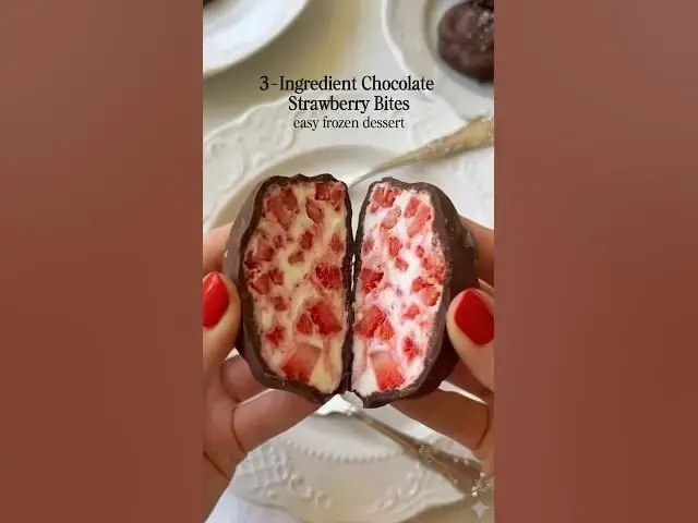 Video thumbnail for 3-Ingredient Chocolate Strawberry Bites | Easy Frozen Treat #easyrecipe