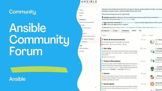 Video thumbnail for Ansible Community Forum: A Hub for Ansible Enthusiasts