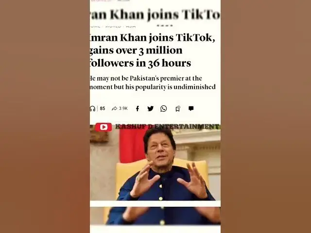 'Video thumbnail for Imran Khan Official TikTok, gains over 3 million followers in 36 hours #imrankhan #ImranKhanOffical'