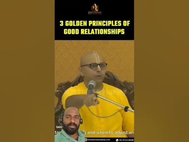 'Video thumbnail for 3 Golden Principles of relationship #motivation #gaurgopaldaslectures #gaurgopaldasquotes #reaction'