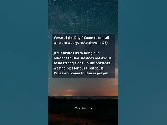 Video thumbnail for Matthew 11:28: Jesus’ Invitation to Rest