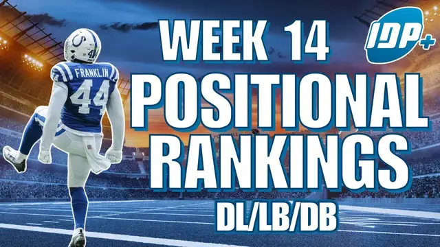 'Video thumbnail for Week 14 IDP Rankings | Top 15 Positional Breakdown'
