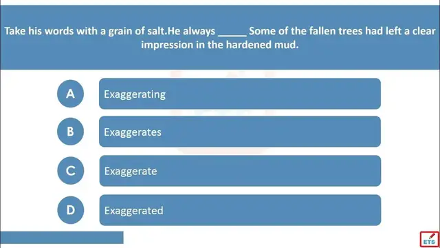 Video thumbnail for English Verb Tenses: Exaggerate, Exaggerates, Exaggerated, Exaggerating Quiz