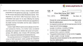 Video thumbnail for 11th English First Mid Term Question Paper 2019-20 | Tiruppur District | Team Aspirants