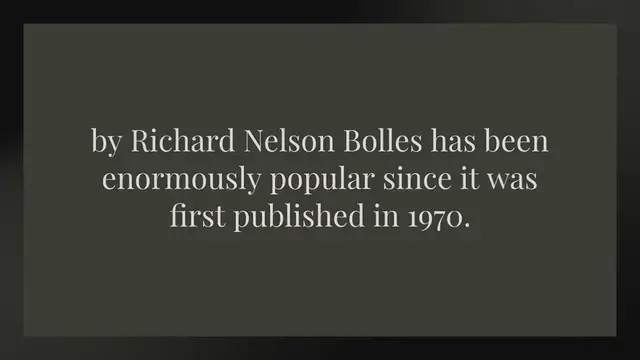 Video thumbnail for What Color Is Your Parachute copies sold?