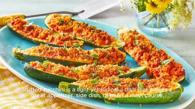 Video thumbnail for stuffed zucchini recipe